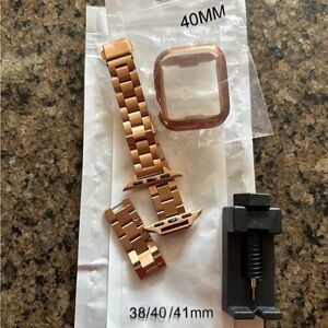 Rose Gold Smartwatch Band and Case for Apple Watch